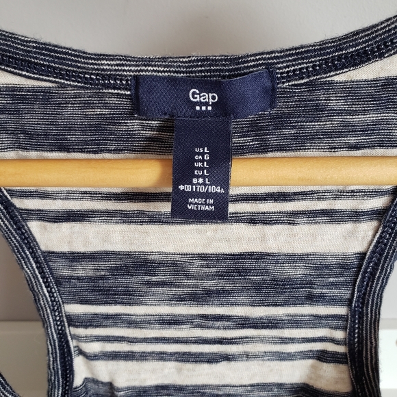 Gap Maxi Dress Blue/Grey Stripes L - Picture 5 of 6